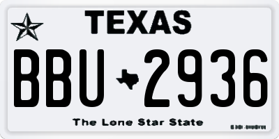 TX license plate BBU2936