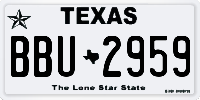 TX license plate BBU2959