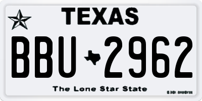 TX license plate BBU2962