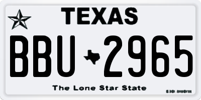 TX license plate BBU2965