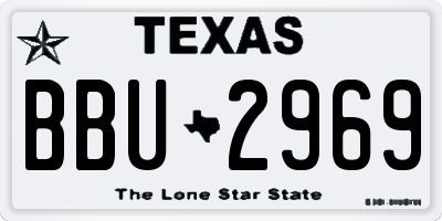TX license plate BBU2969