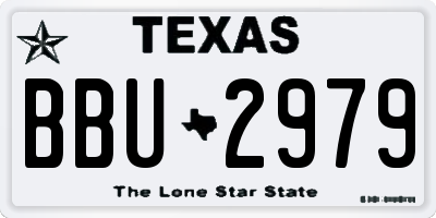 TX license plate BBU2979