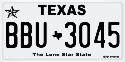TX license plate BBU3045