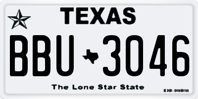 TX license plate BBU3046