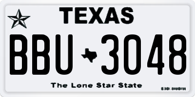 TX license plate BBU3048