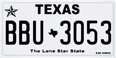 TX license plate BBU3053