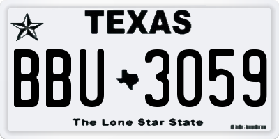 TX license plate BBU3059