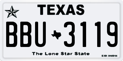 TX license plate BBU3119
