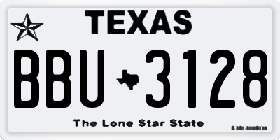 TX license plate BBU3128