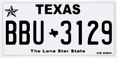 TX license plate BBU3129