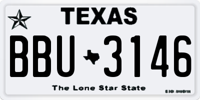 TX license plate BBU3146