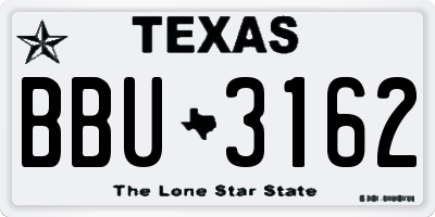 TX license plate BBU3162