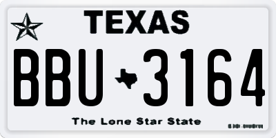 TX license plate BBU3164