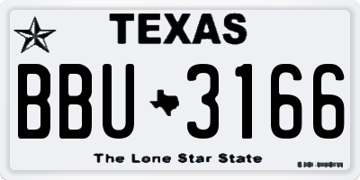 TX license plate BBU3166