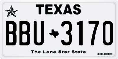 TX license plate BBU3170