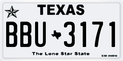 TX license plate BBU3171