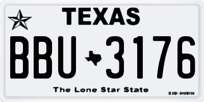 TX license plate BBU3176