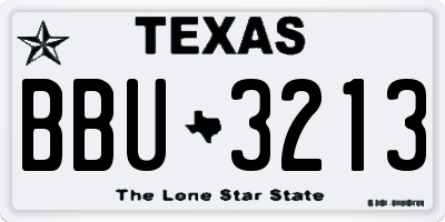 TX license plate BBU3213