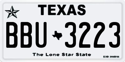 TX license plate BBU3223