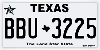 TX license plate BBU3225