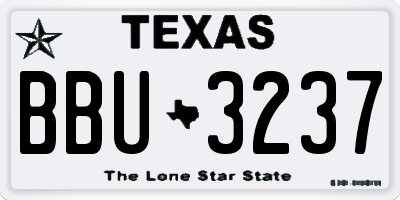 TX license plate BBU3237