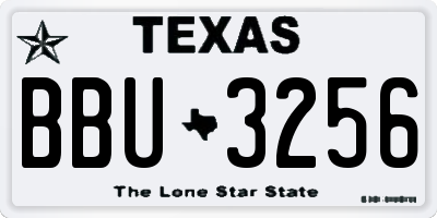 TX license plate BBU3256