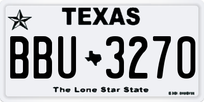 TX license plate BBU3270