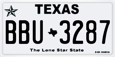 TX license plate BBU3287
