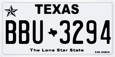 TX license plate BBU3294