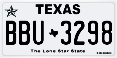 TX license plate BBU3298