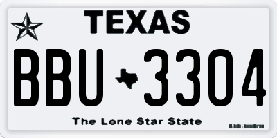 TX license plate BBU3304