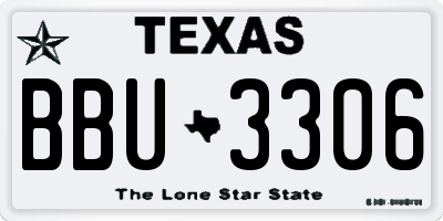 TX license plate BBU3306