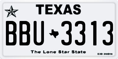 TX license plate BBU3313