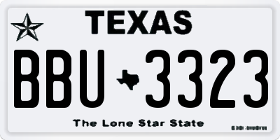 TX license plate BBU3323