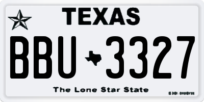 TX license plate BBU3327