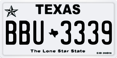TX license plate BBU3339