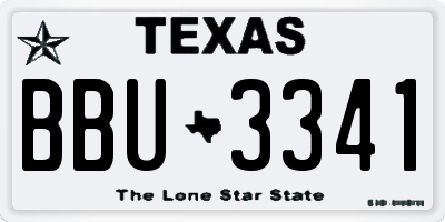 TX license plate BBU3341
