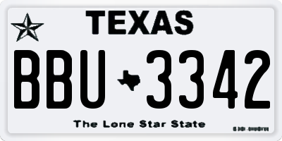 TX license plate BBU3342
