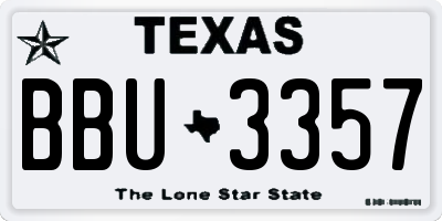TX license plate BBU3357