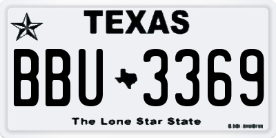 TX license plate BBU3369