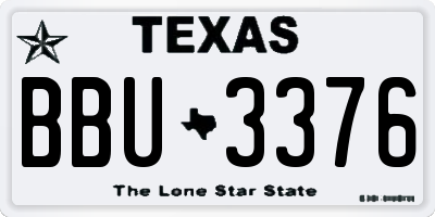 TX license plate BBU3376