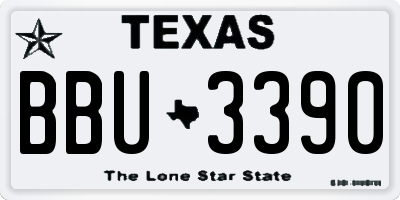 TX license plate BBU3390