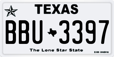TX license plate BBU3397