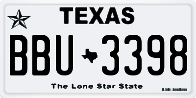 TX license plate BBU3398