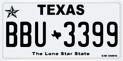 TX license plate BBU3399
