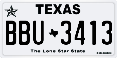 TX license plate BBU3413