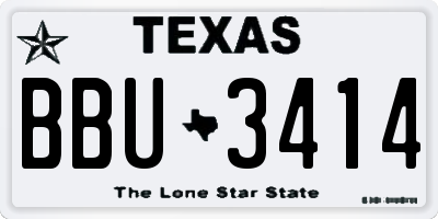TX license plate BBU3414