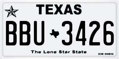 TX license plate BBU3426