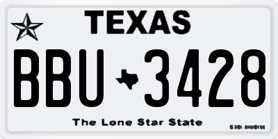TX license plate BBU3428