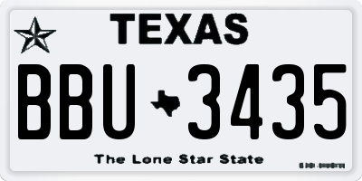 TX license plate BBU3435